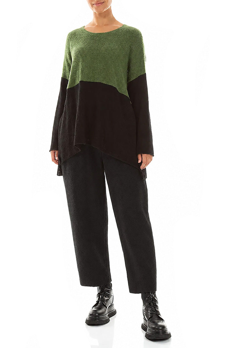 Dual Green & Black Wool Sweater