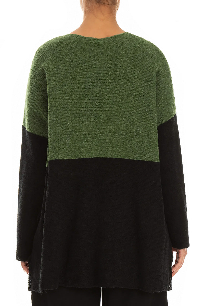Dual Green & Black Wool Sweater