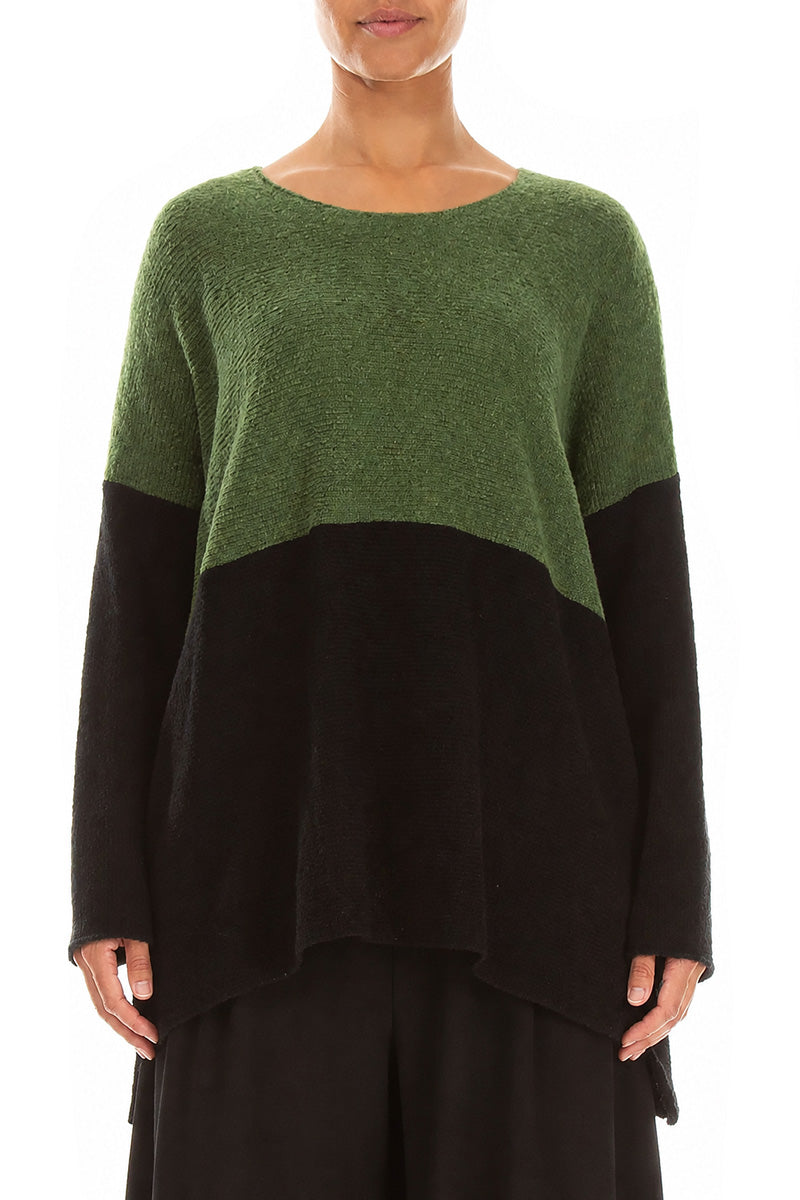 Dual Green & Black Wool Sweater