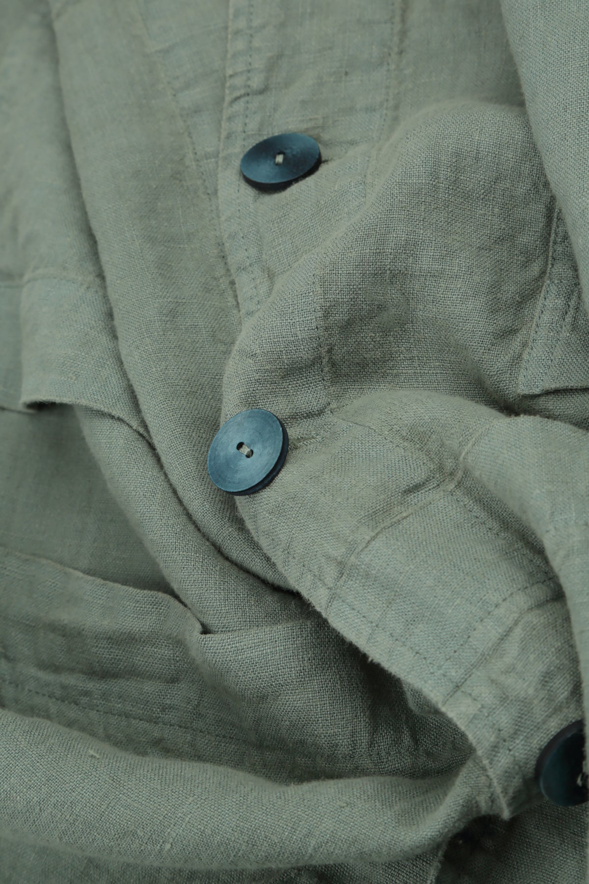 Elegant Buttoned Sage Linen Jacket 5