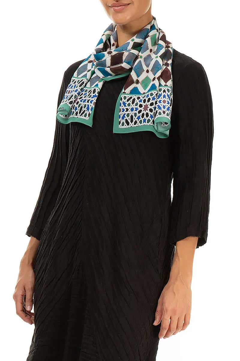 Emerald Mosaic Silk Scarf