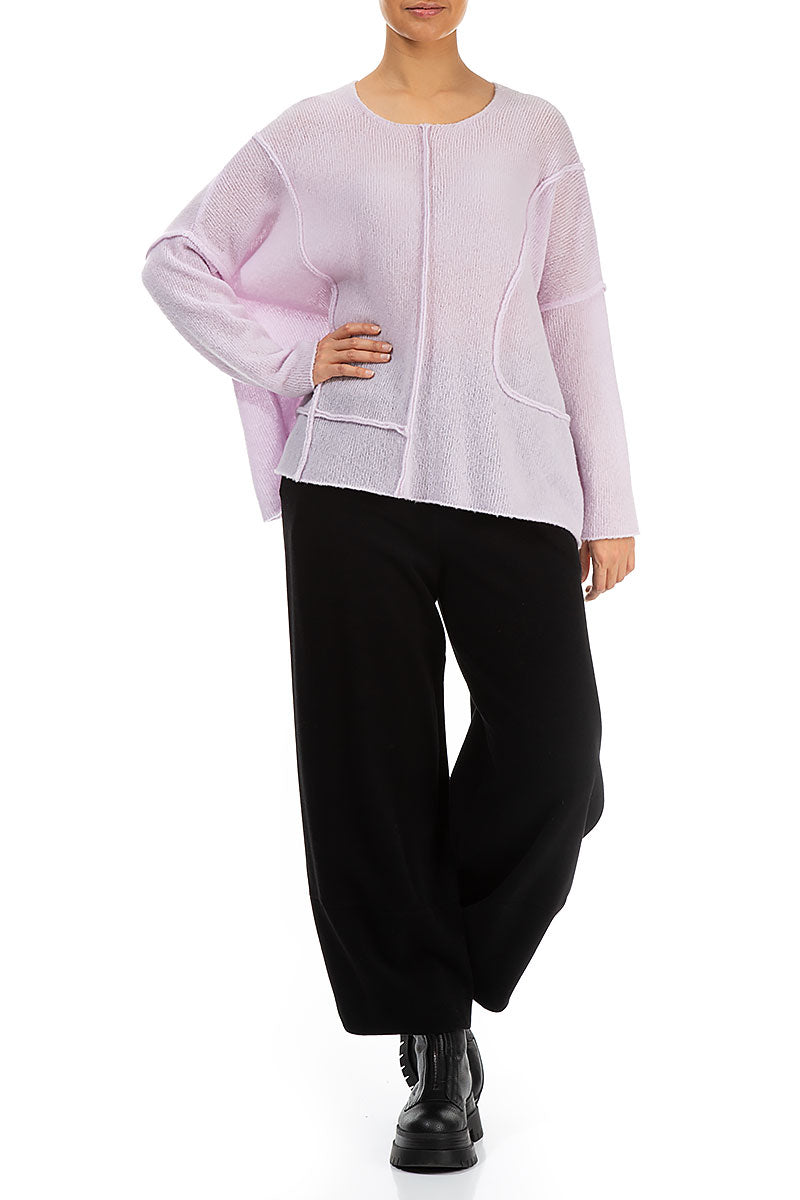 Exposed Seam Light Pink Wool Sweater 4