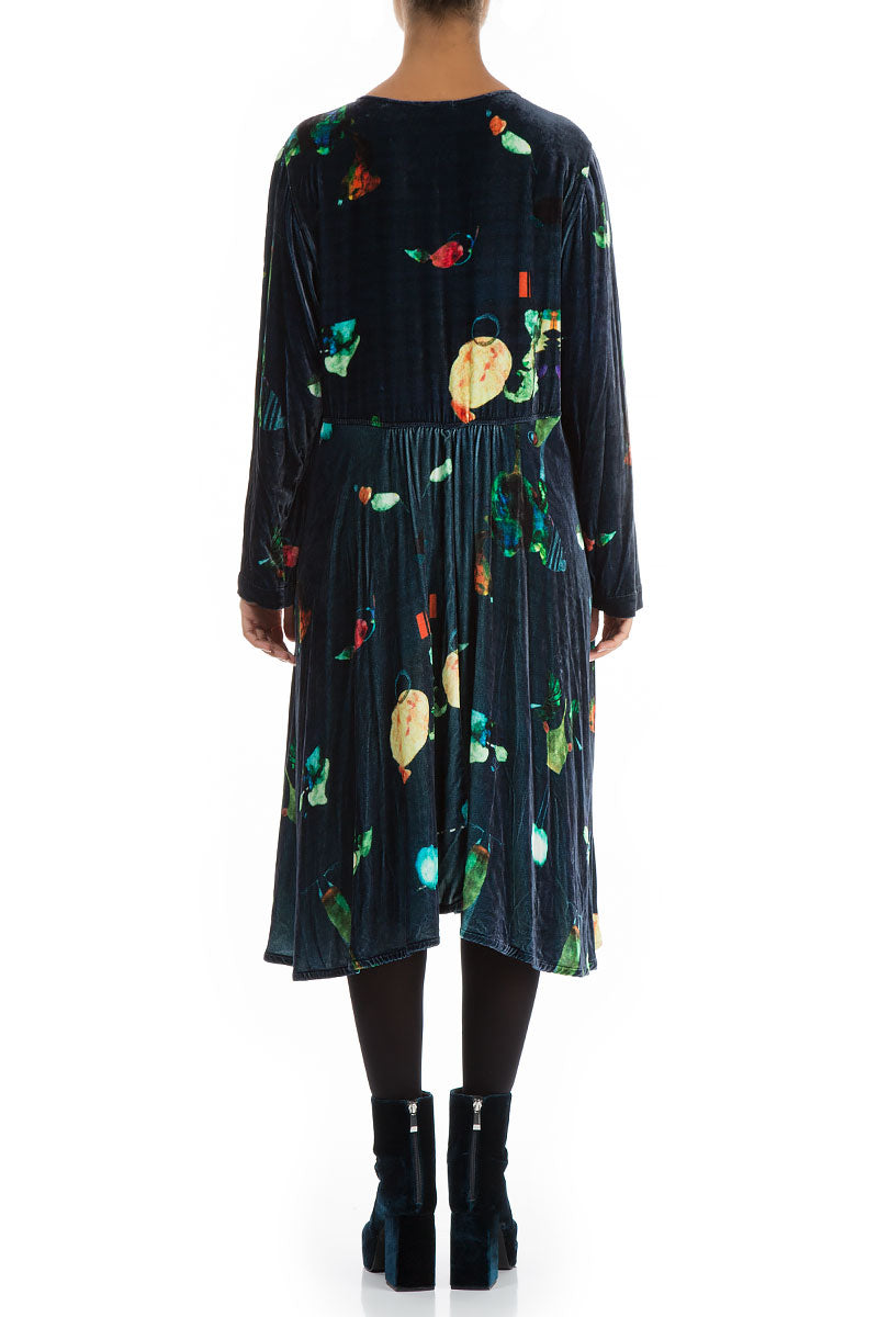 Fairy-Tale Print Flared Silk Velvet Jacket 2