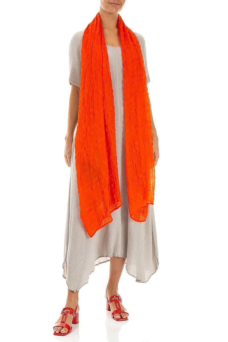 Foulard en soie orange flamme