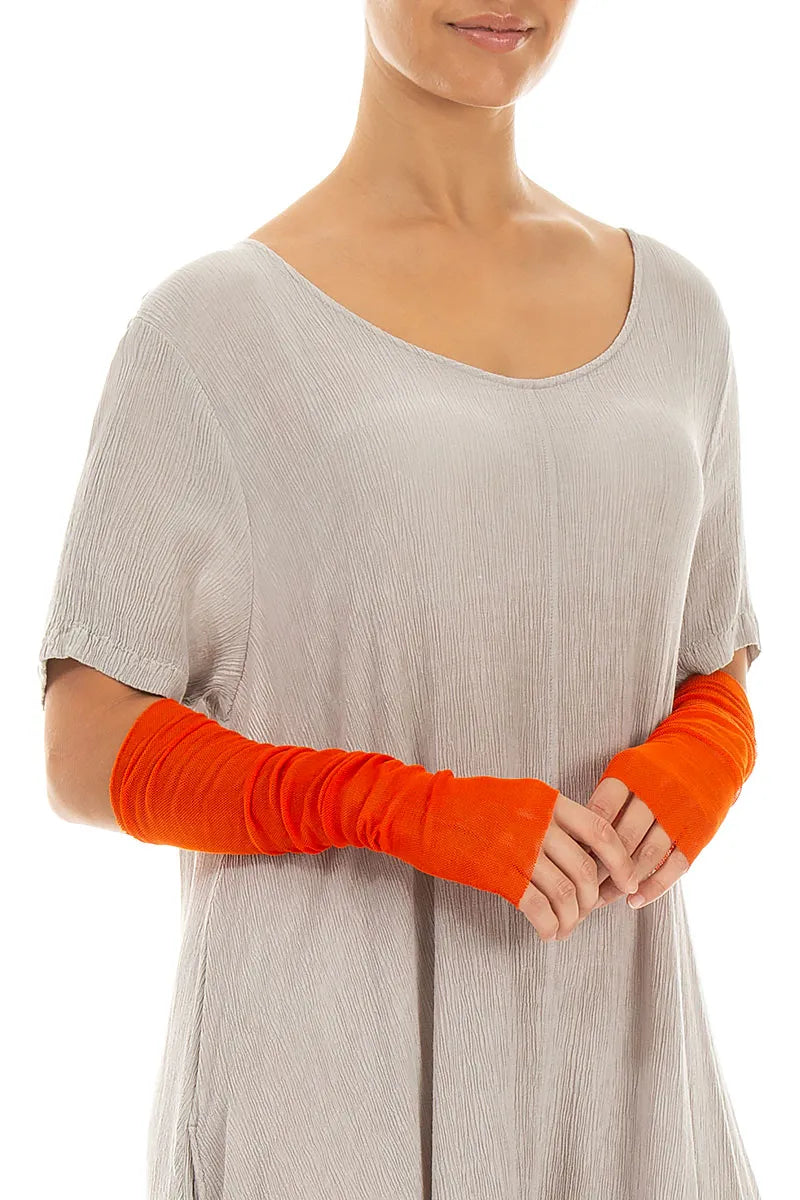 Manchons de poignet en coton doux filet orange flamme