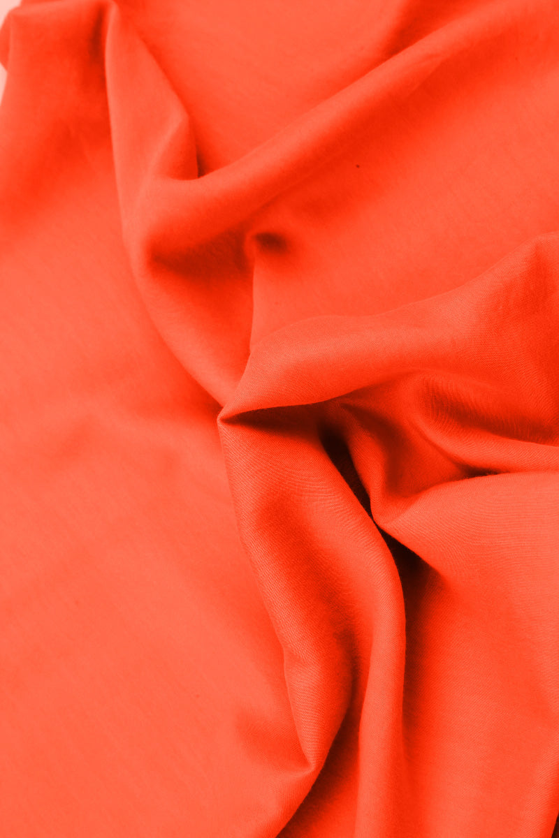Flame Orange Pure Silk Square Scarf 7