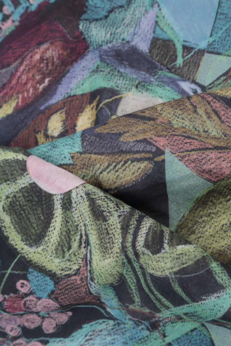 Flared Art Mosaic Silk Cotton Jacket 5