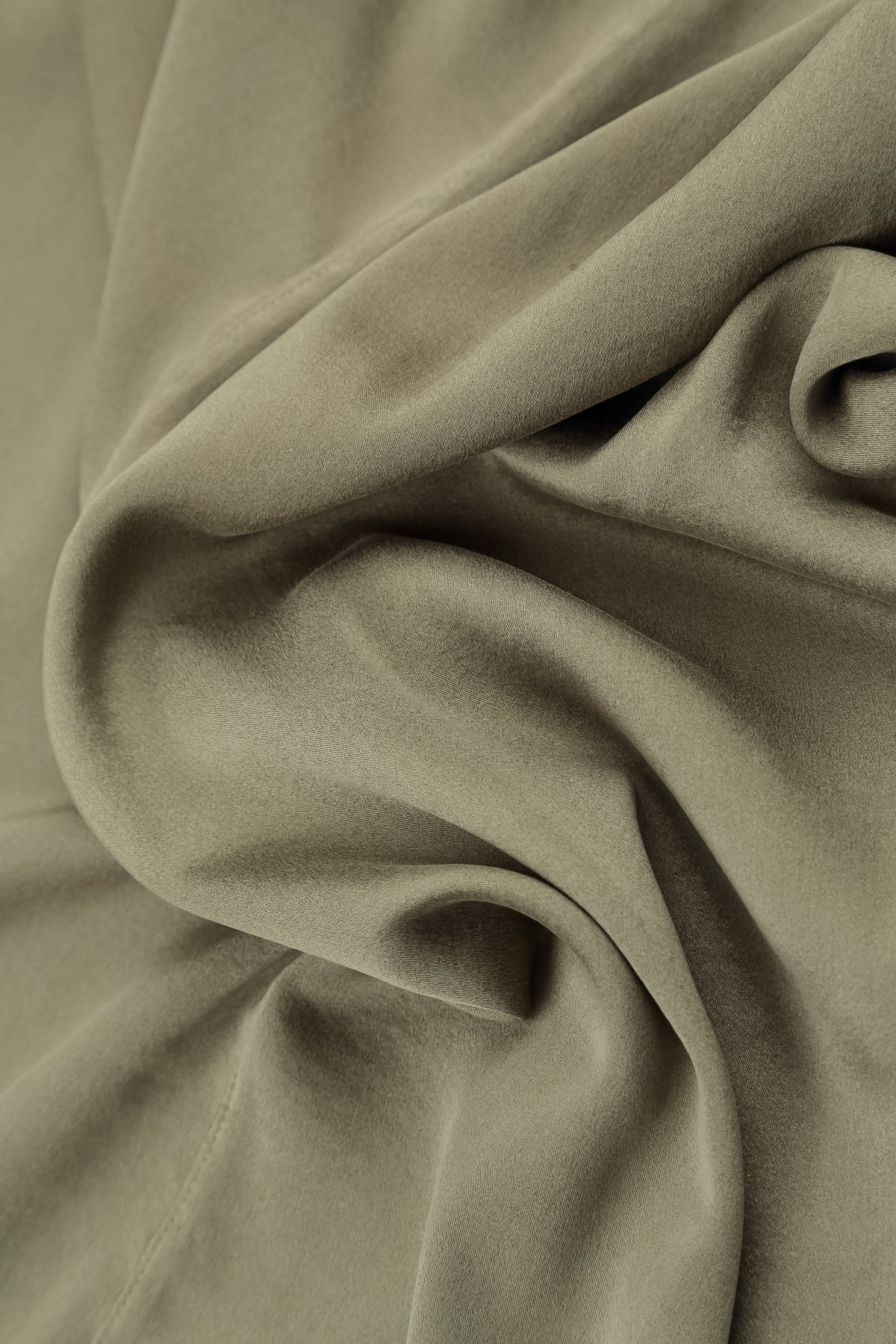 Flared Back Forest Mist Silk Shirt 5