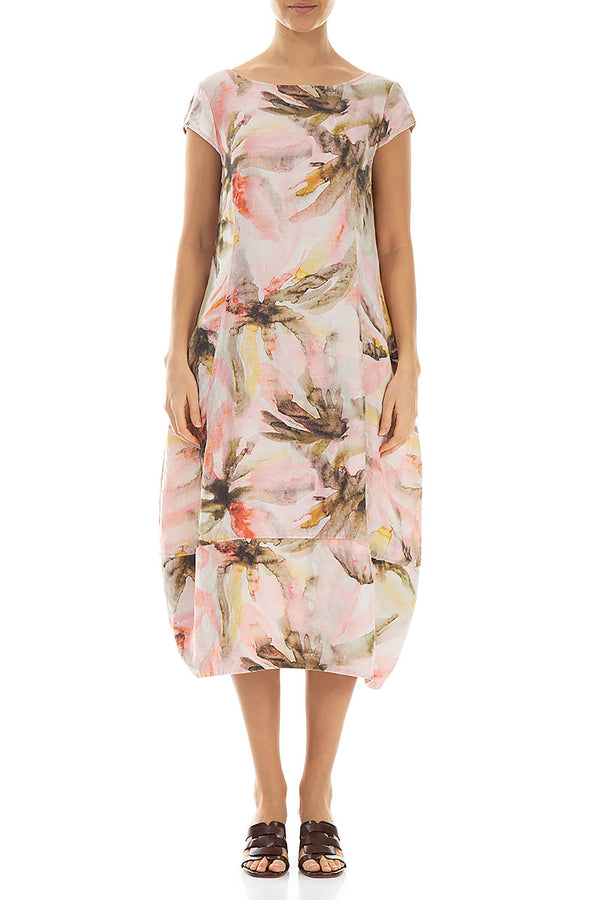 Flared Back Oasis Linen Dress 1
