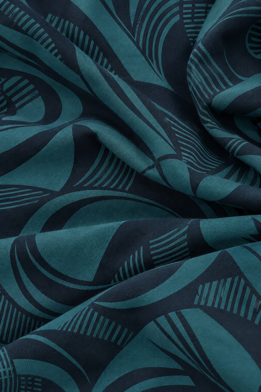 Flared Boxy Deep Turquoise Orbit Cotton Dress