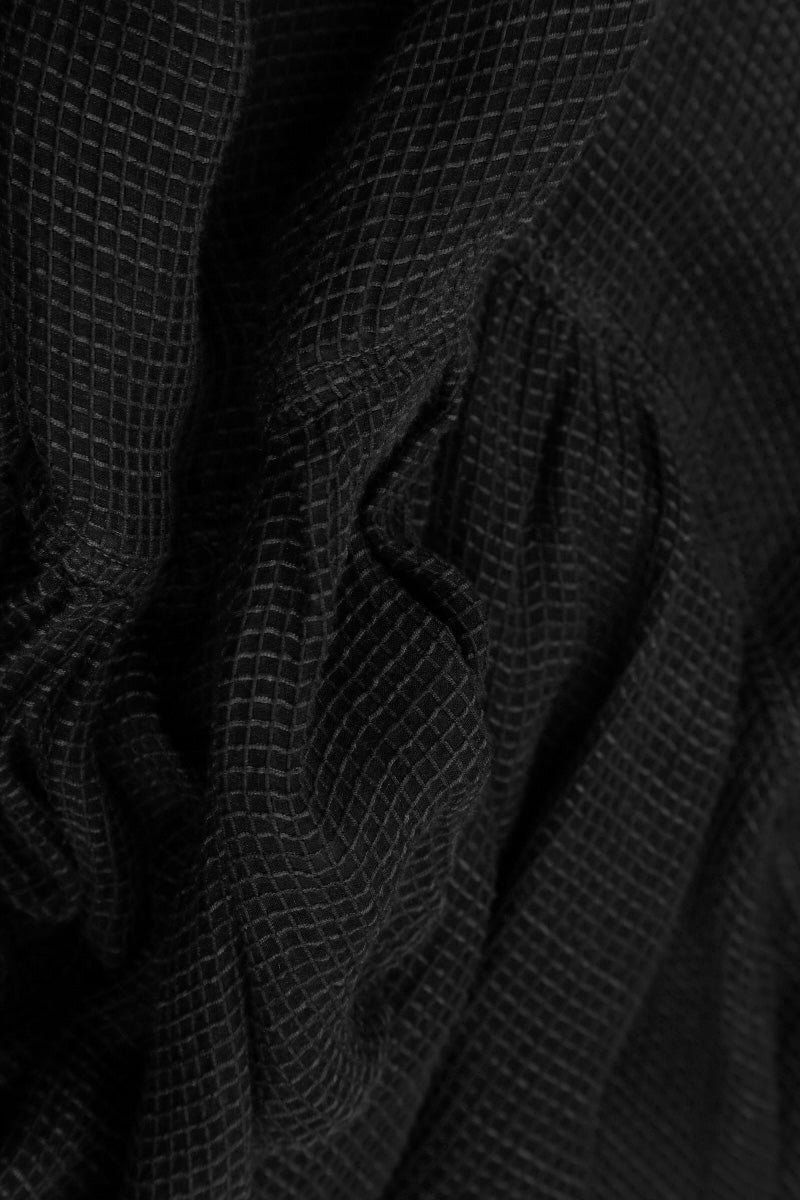 Flared Butterfly Black Mesh Silk Dress 5