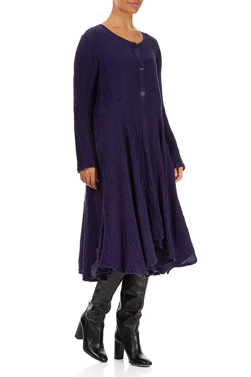 Flared Floral Royal Purple Silk Jacket 3