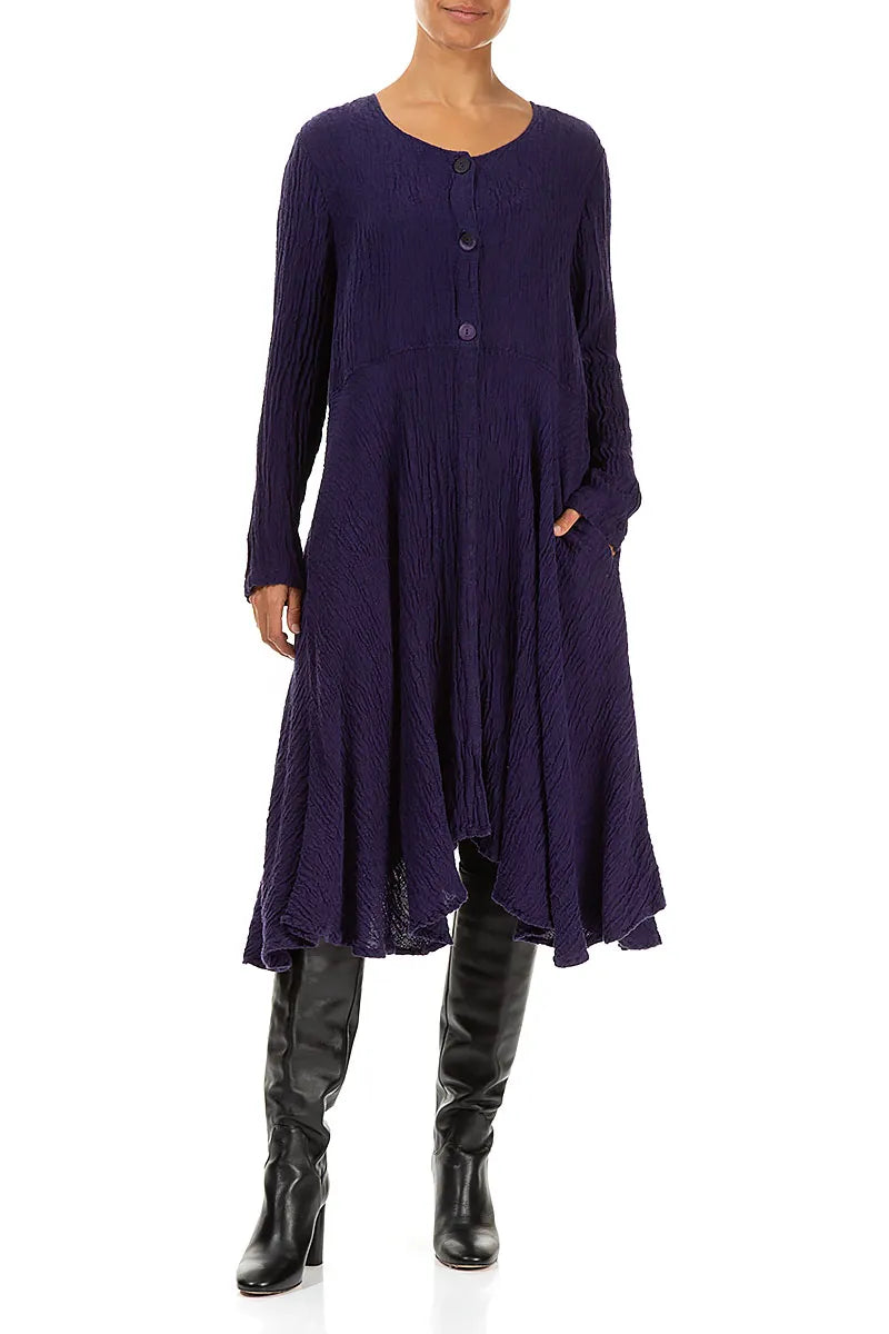 Flared Floral Royal Purple Silk Jacket 4