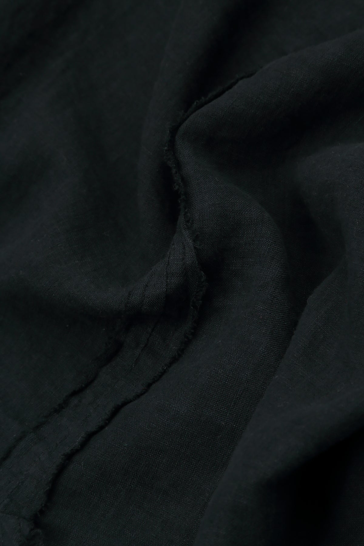 Flared Loose Black Linen Blouse