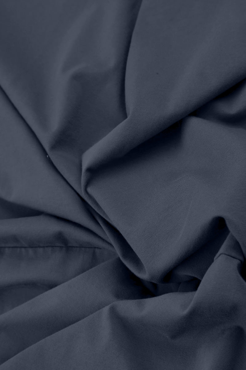 Flared Maxi Slate Blue Cotton Dress 5