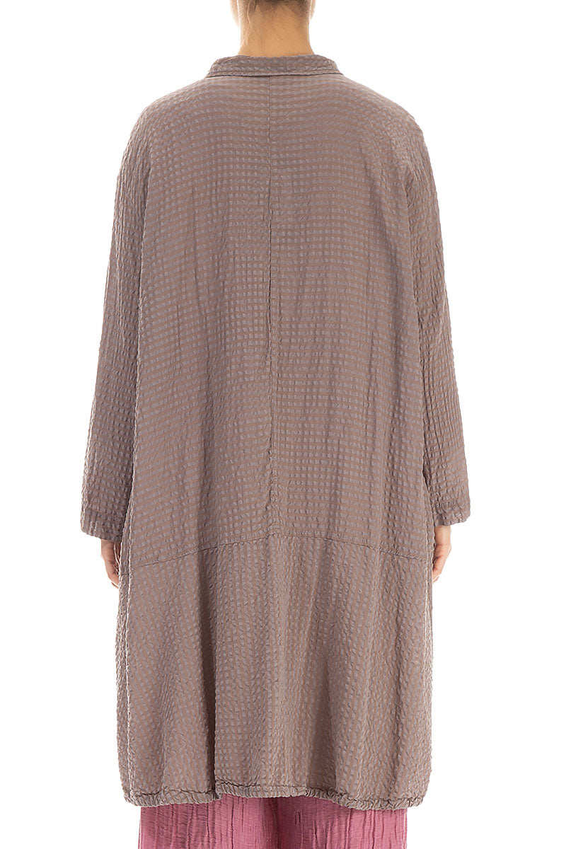 Flared Truffle Textured Silk Jacket 2