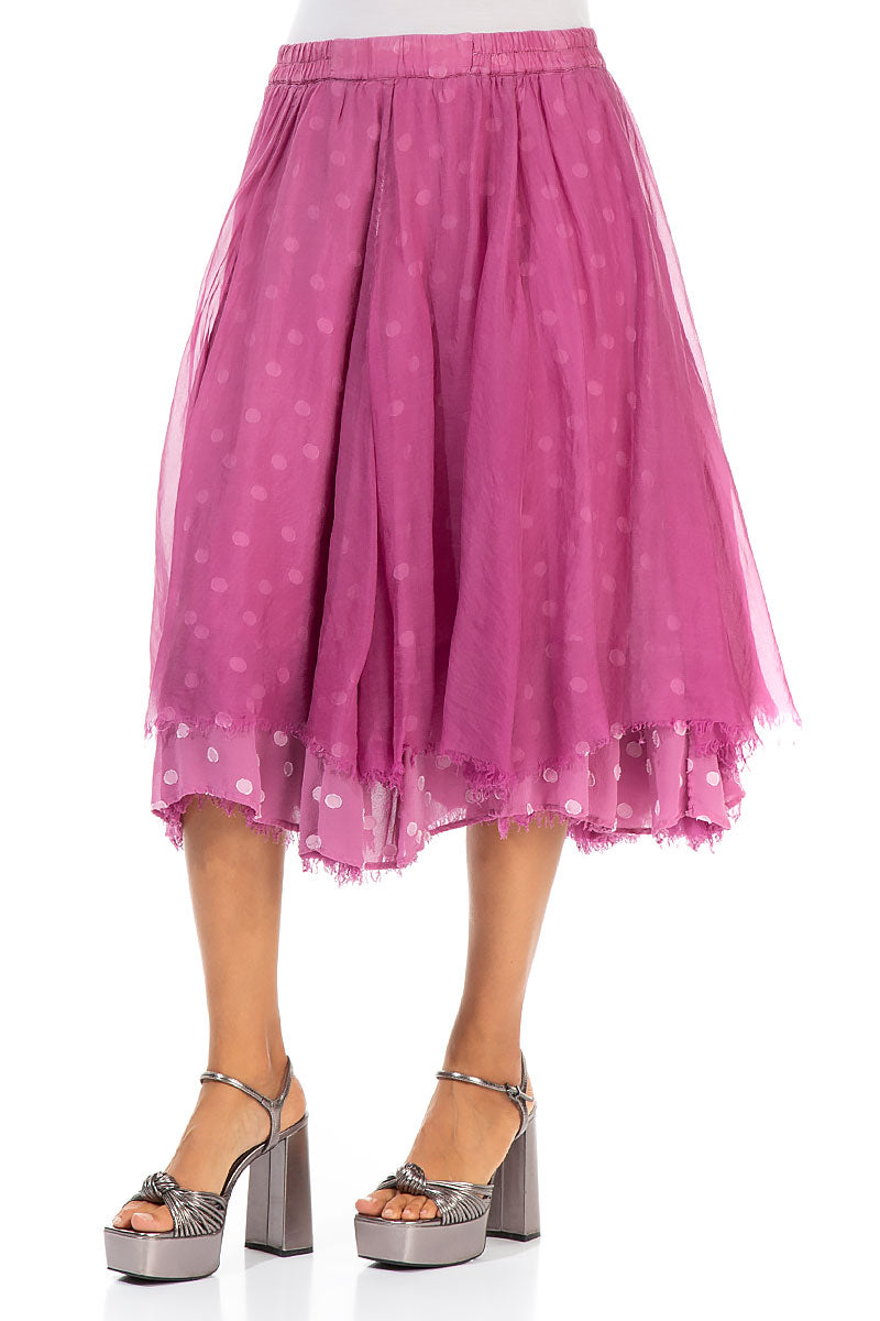 Flared Wild Berry Silk Chiffon Skirt 3