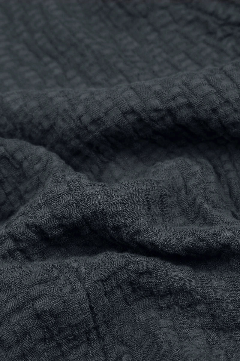 Floaty Slate Textured Linen Dress