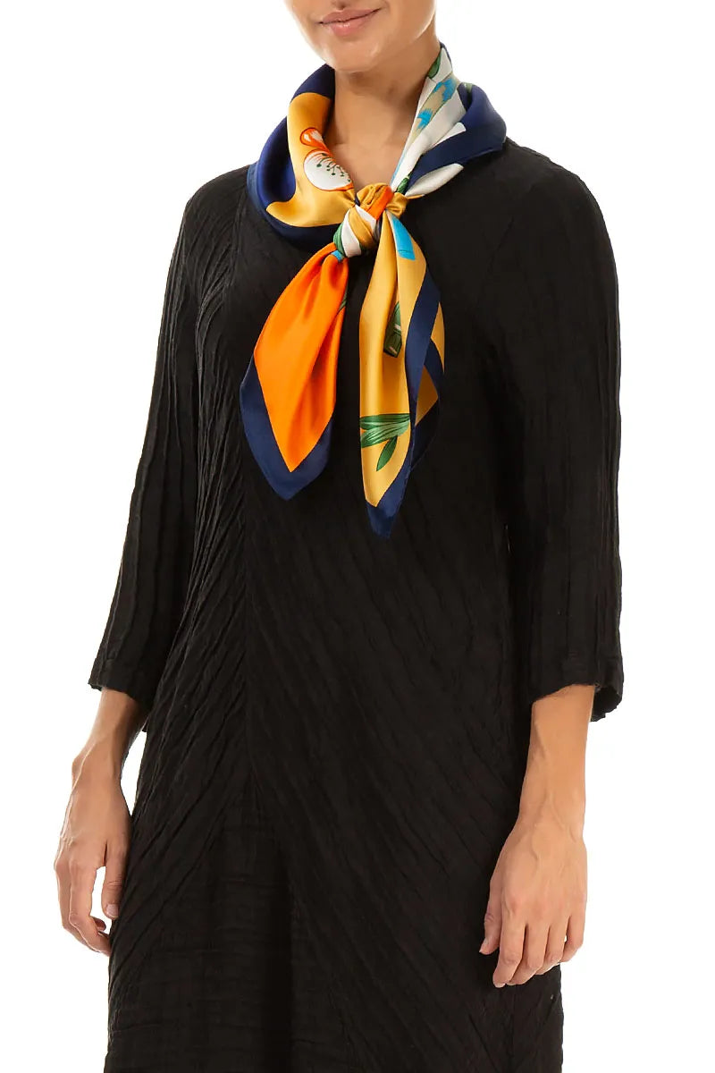 Foulard en soie à fleurs