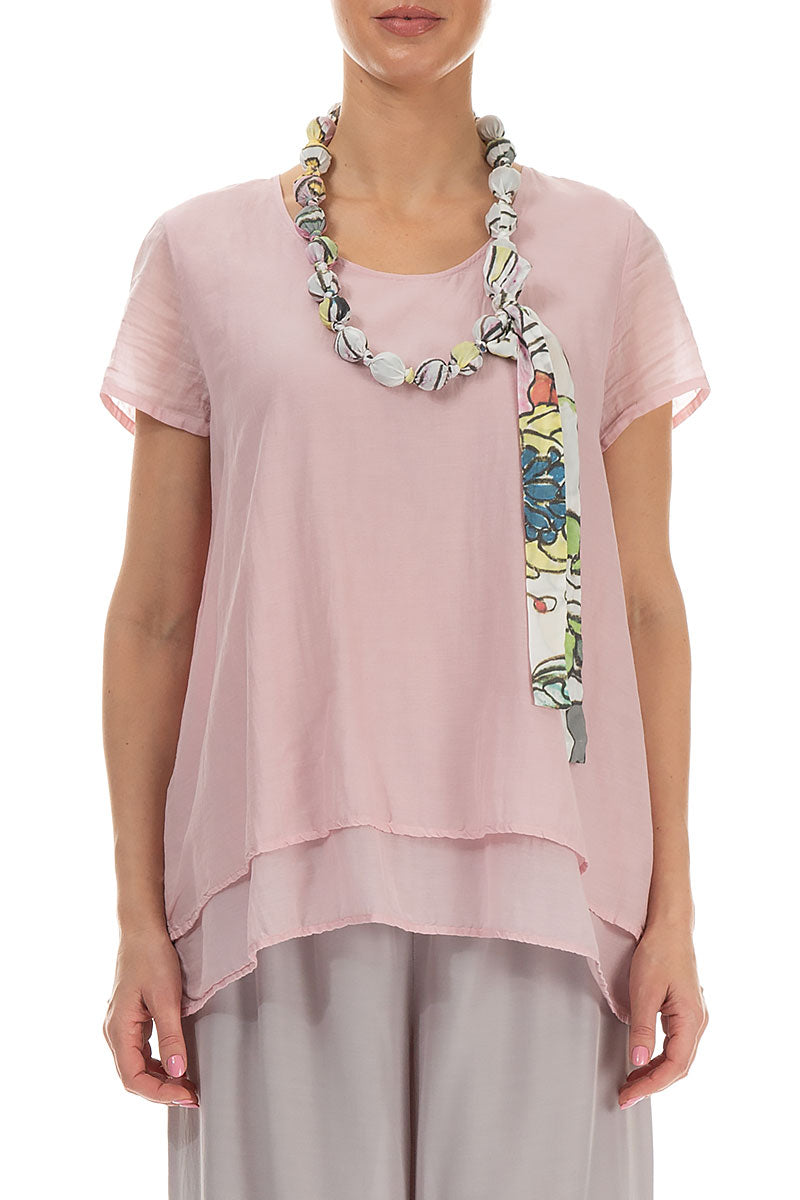 Flowers Silk Bamboo Bead Necklace 1