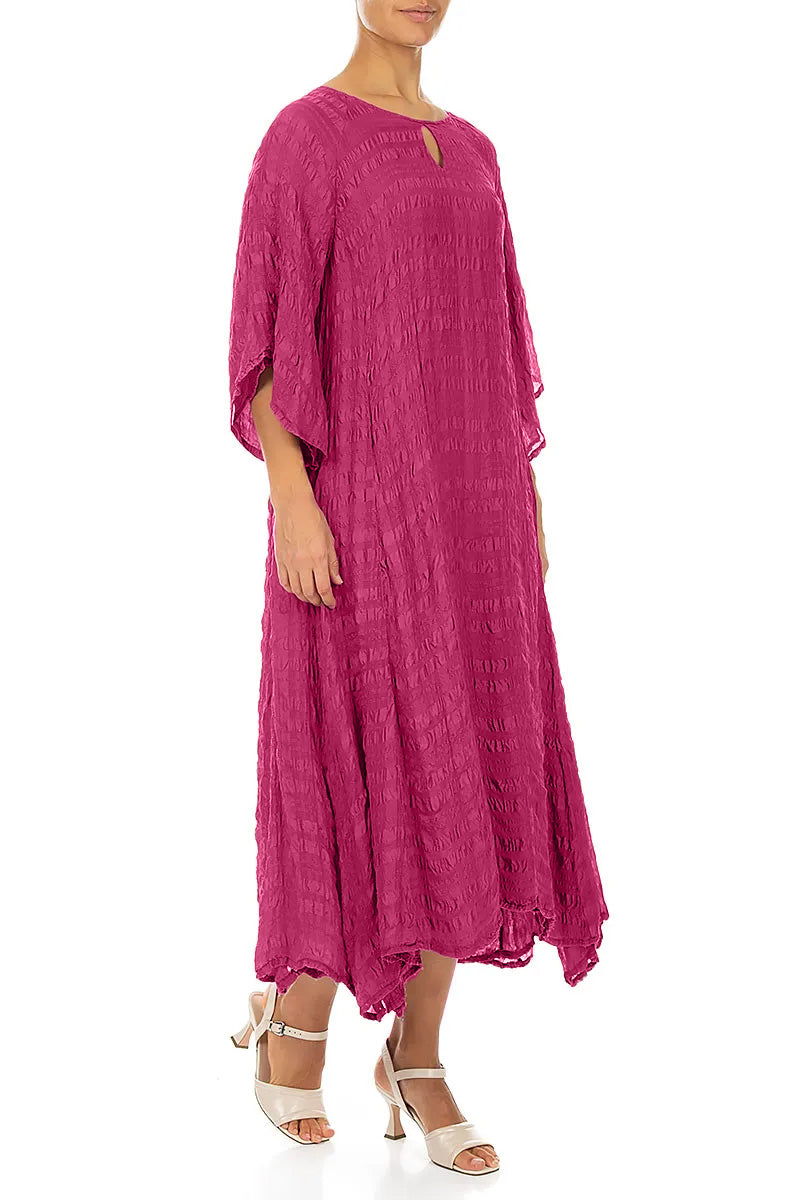 Flowing Fuchsia Layered Silk Dress