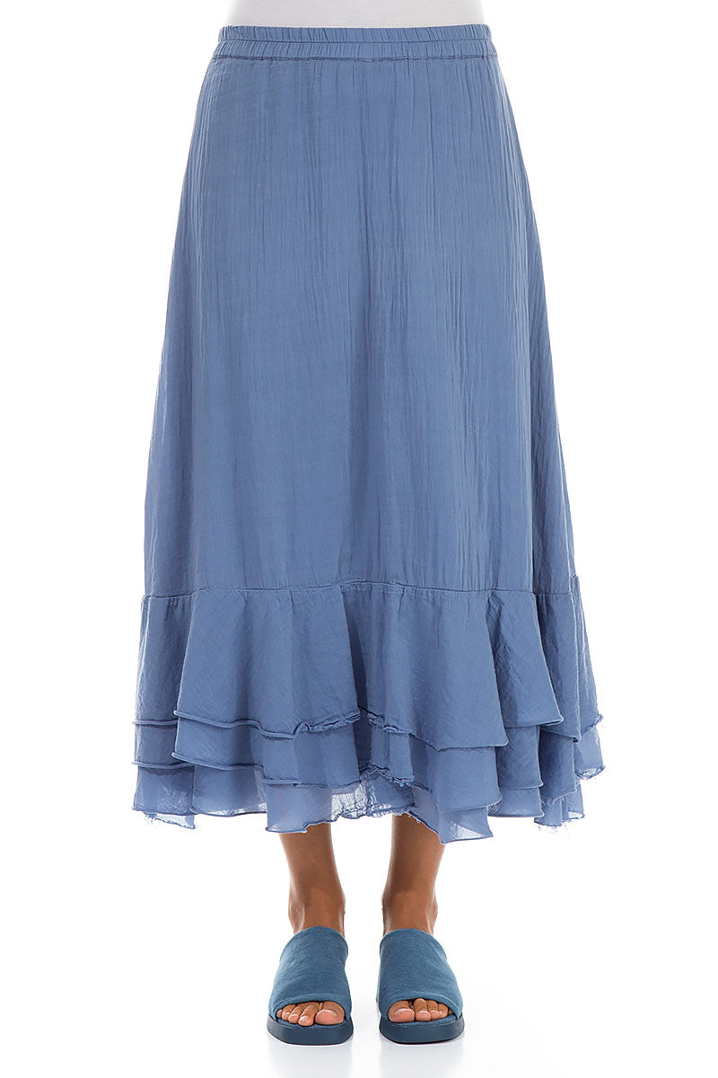 Flowy Blue Nova Silk Cotton Skirt 1