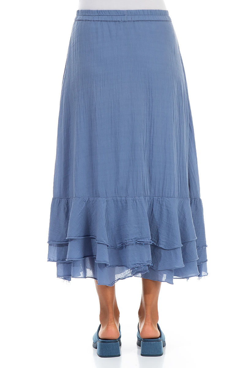 Flowy Blue Nova Silk Cotton Skirt 2