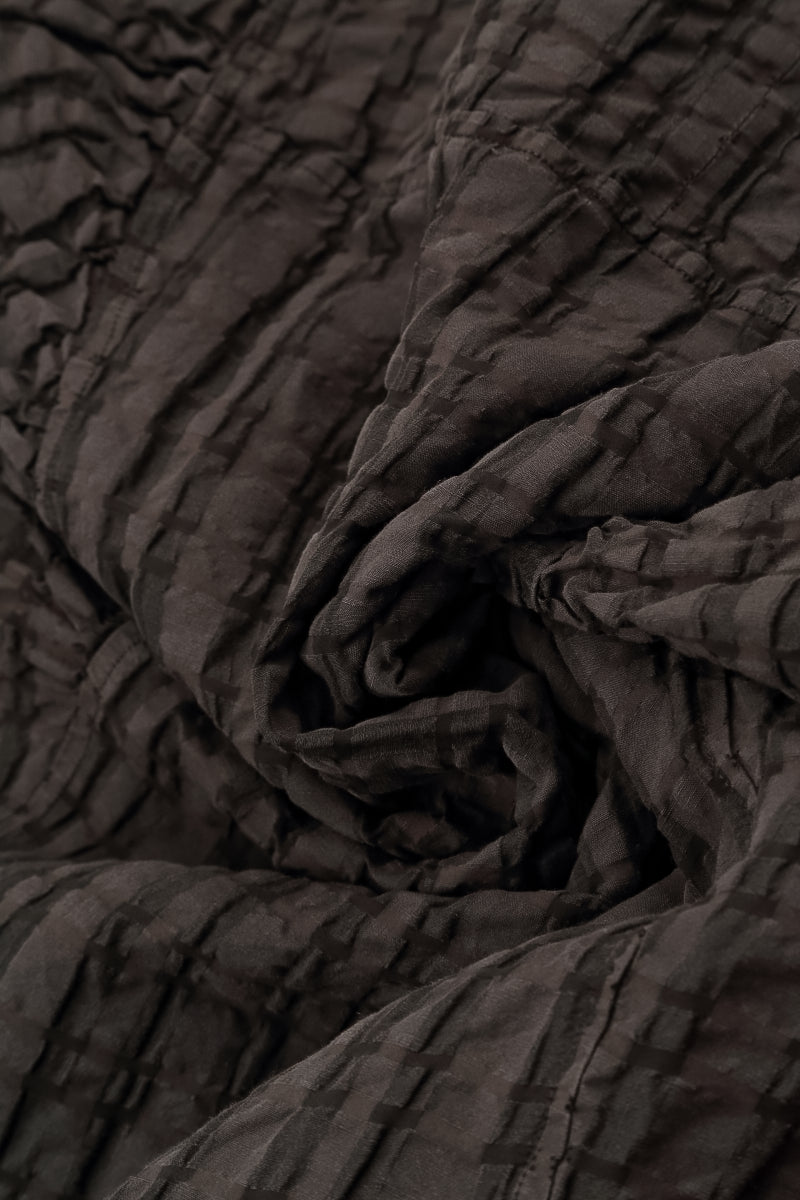 Waldbraun kariertes Trägerkleid aus Leinen und Baumwolle