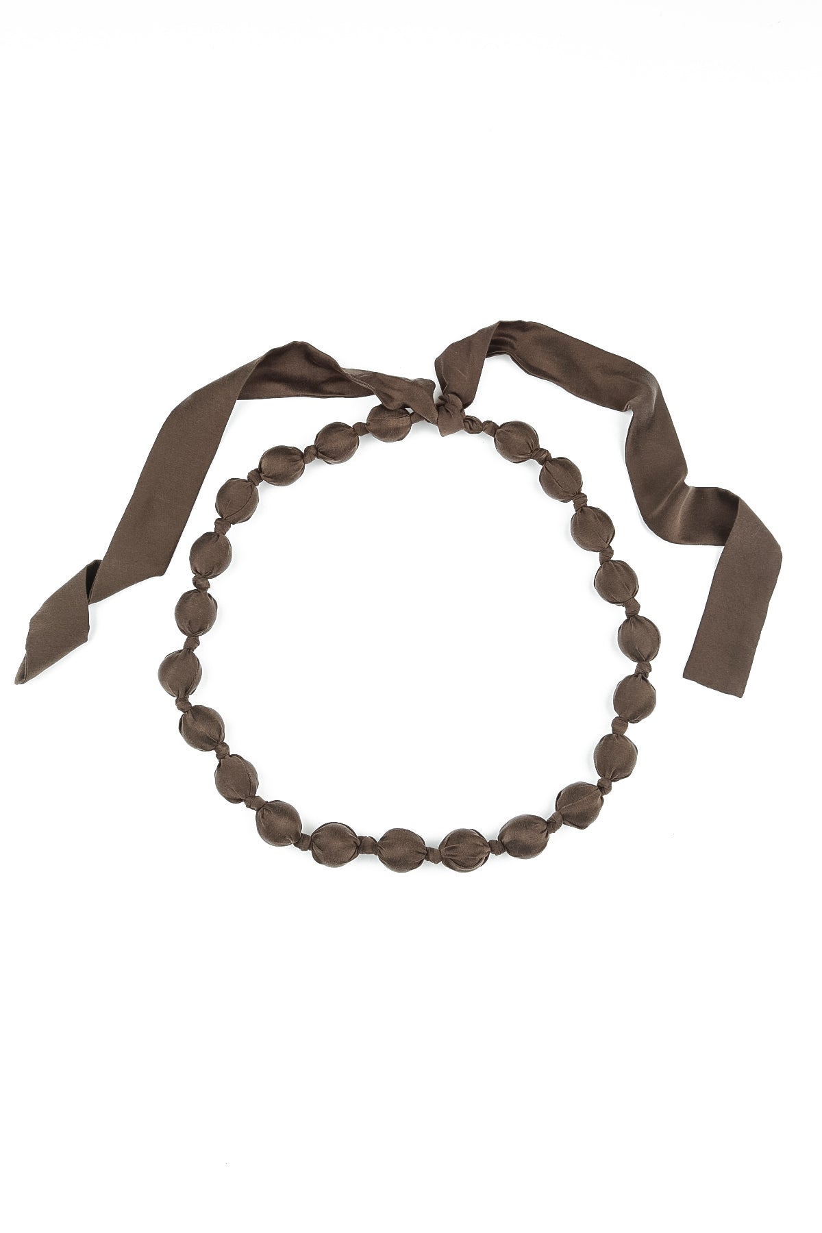 Forest Brown Silk Bead Necklace 5