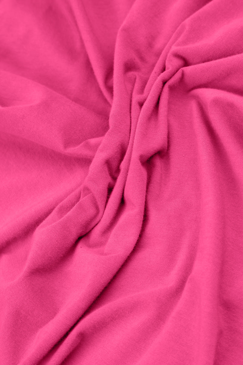 Top en coton fuchsia à ourlet effiloché