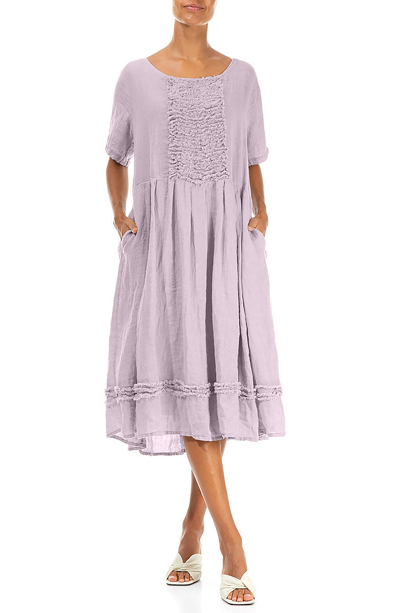 Frill Lilac Gauze Linen Dress 3