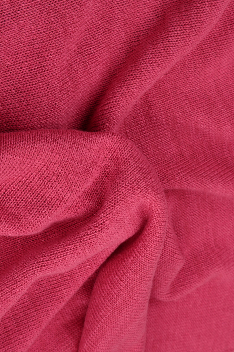 Frilled Hem Raspberry Linen Cardigan 7
