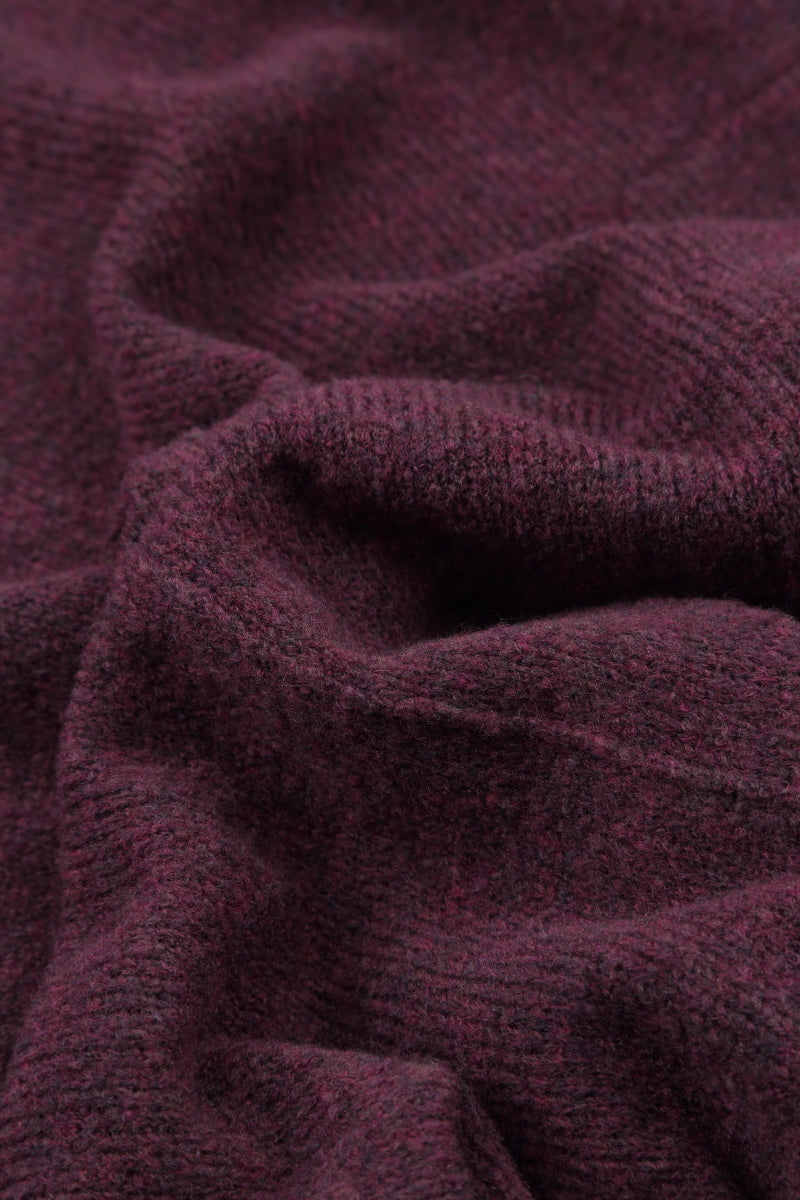 Frilled Neck Mulberry Wool Cardigan 5