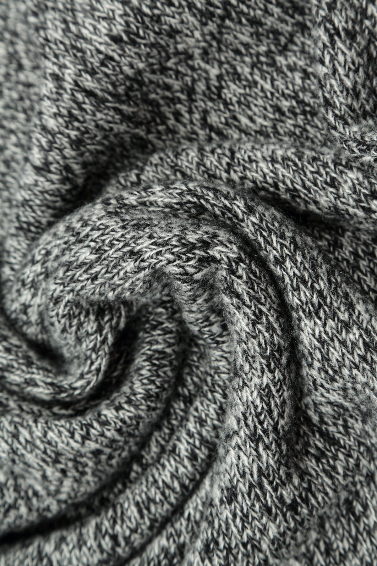 Fringed Grey Mélange Cashmere Scarf 6