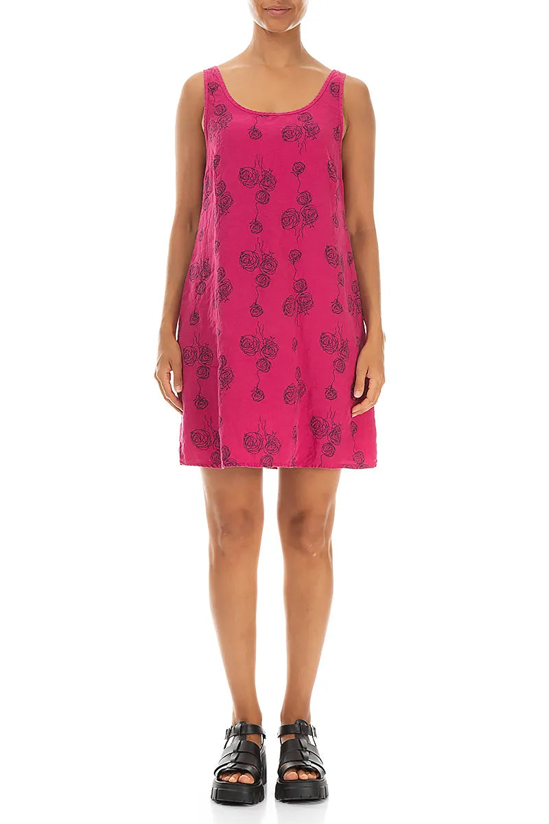 Fuchsia Rose Linen Night Dress 1