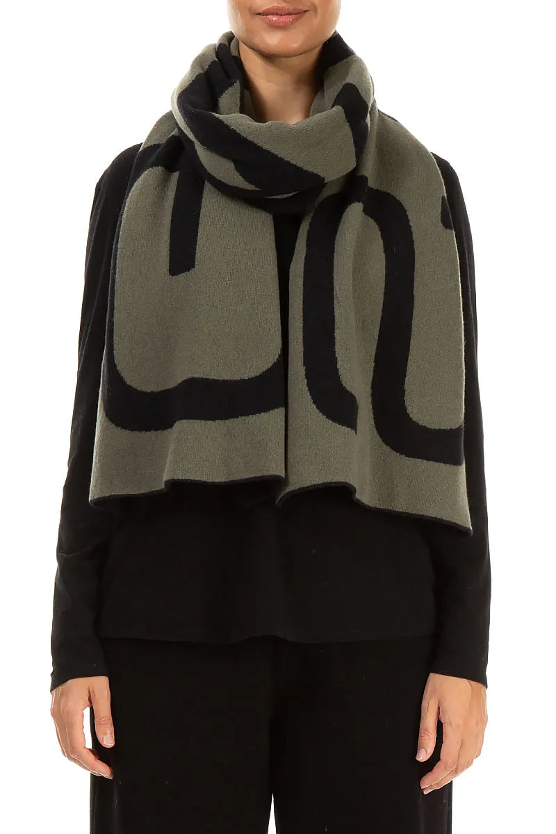 GRIZAS Khaki Soft Wool Scarf