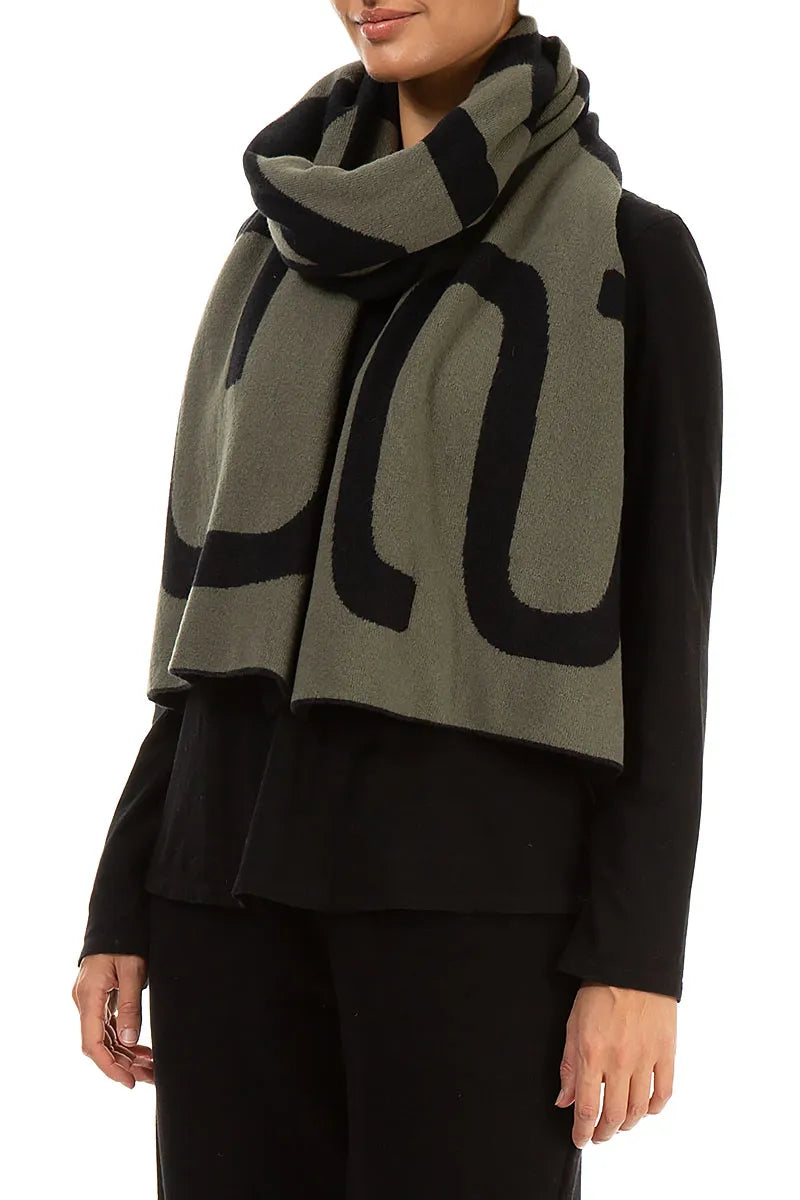 GRIZAS Khaki Soft Wool Scarf
