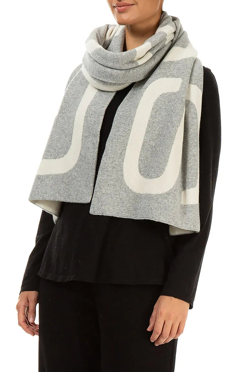 GRIZAS Light Grey Soft Wool Scarf
