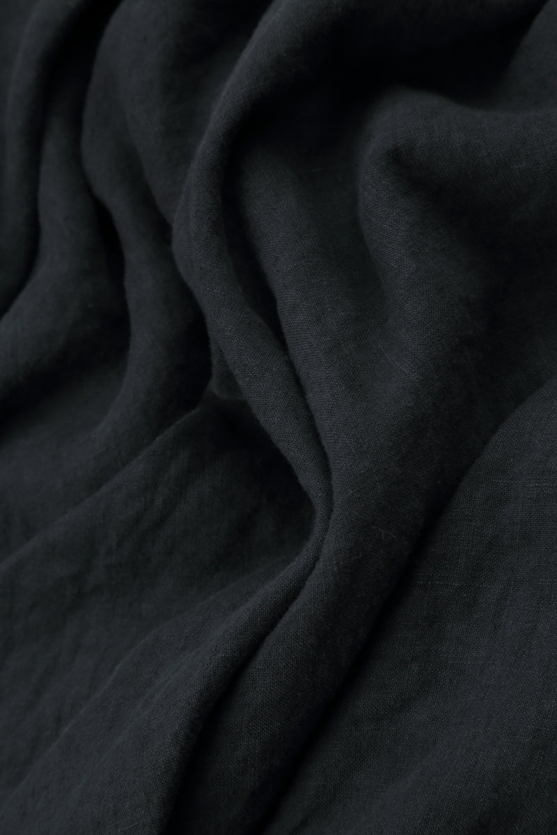 Gathered Graphite Linen Jacket