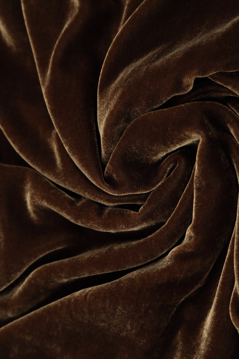 Golden Sage Crumpled Silk Velvet Skirt