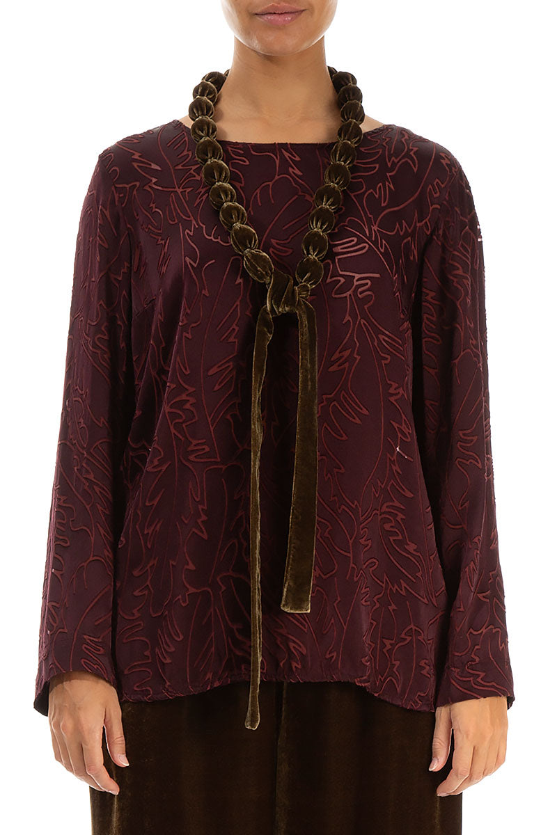 Golden Sage Silk Velvet Bead Necklace 2