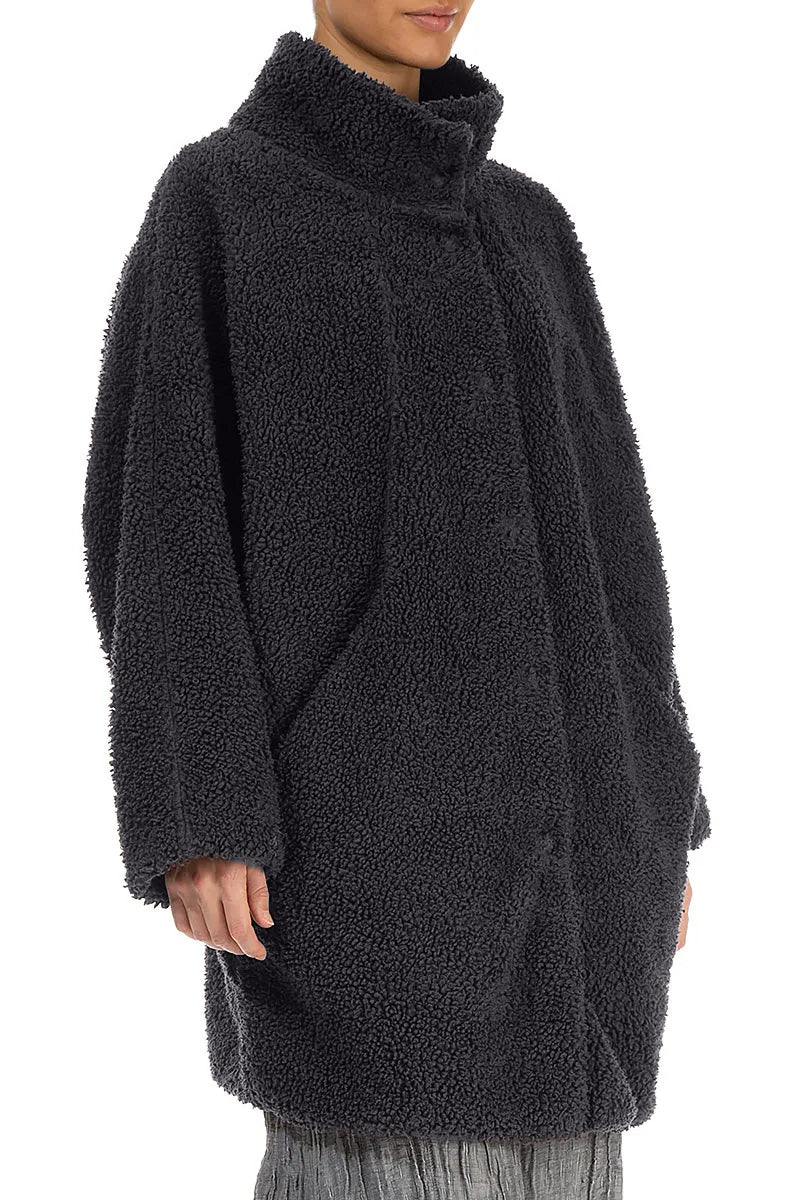 Graphite Blue Teddy Cotton Coat 3