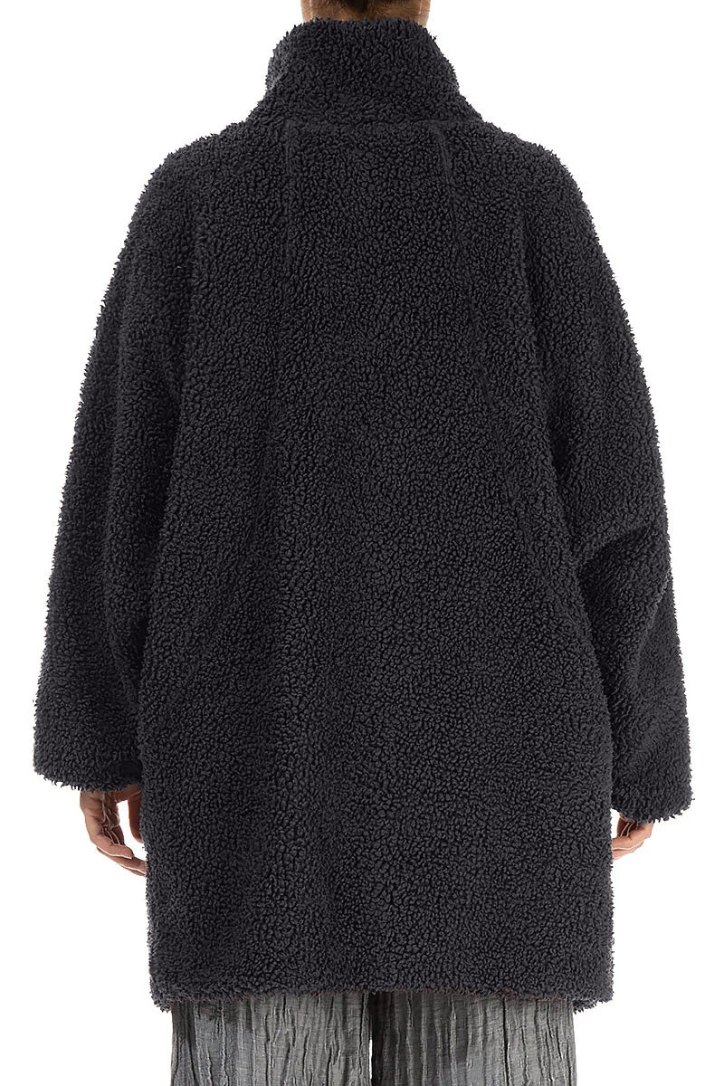 Graphite Blue Teddy Cotton Coat 2