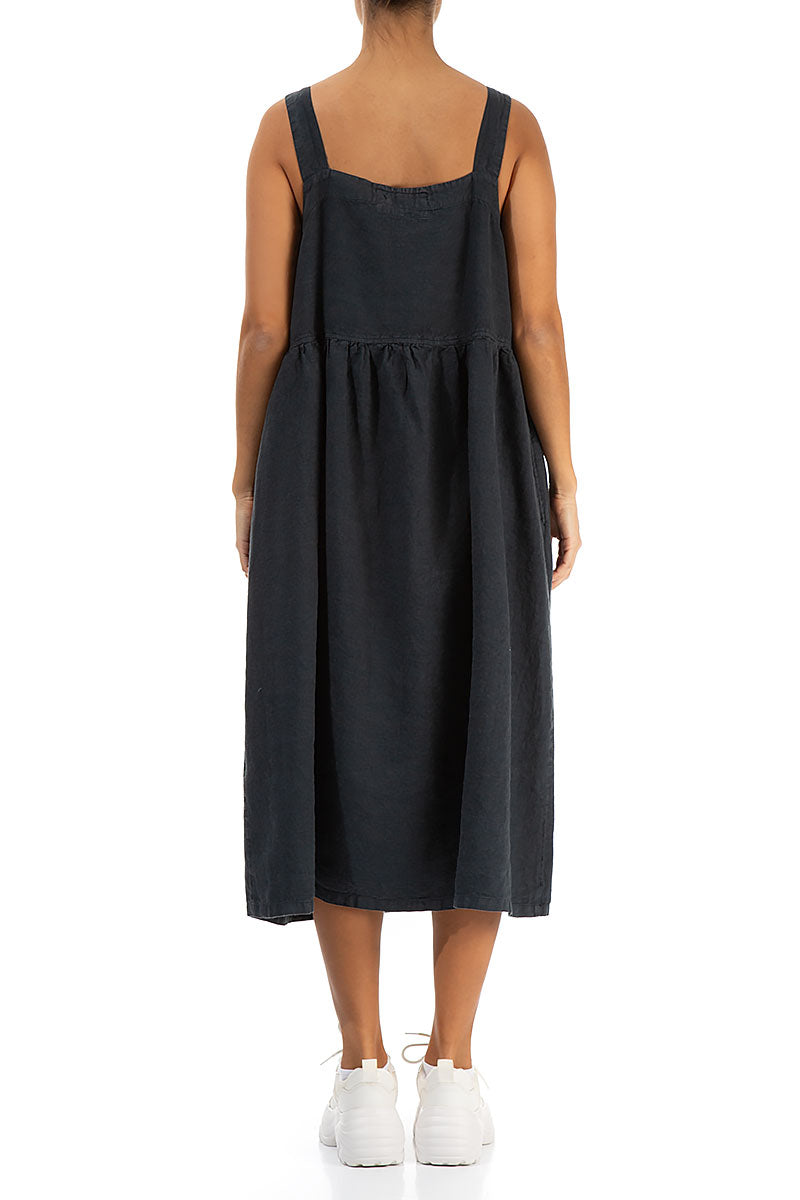 Graphite Linen Pinafore Dress 2