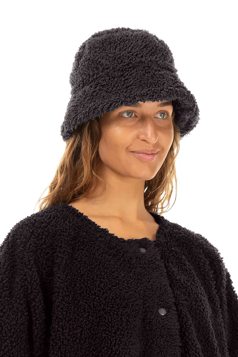 Graphite Teddy Cotton Bucket Hat
