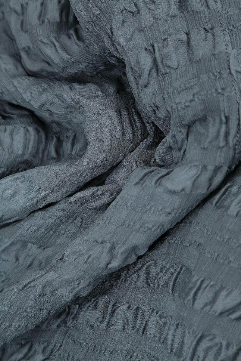 Graphite Textured Kaftan Silk Blouse 5