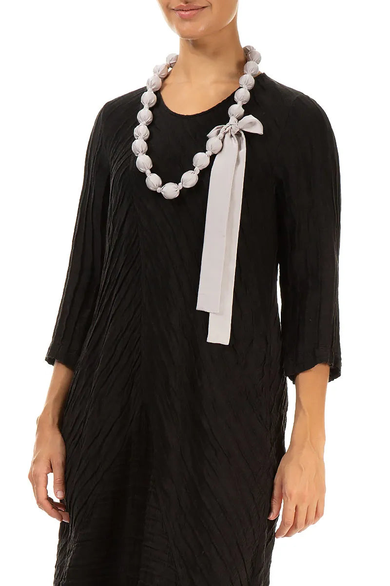 Greige Silk Bead Necklace