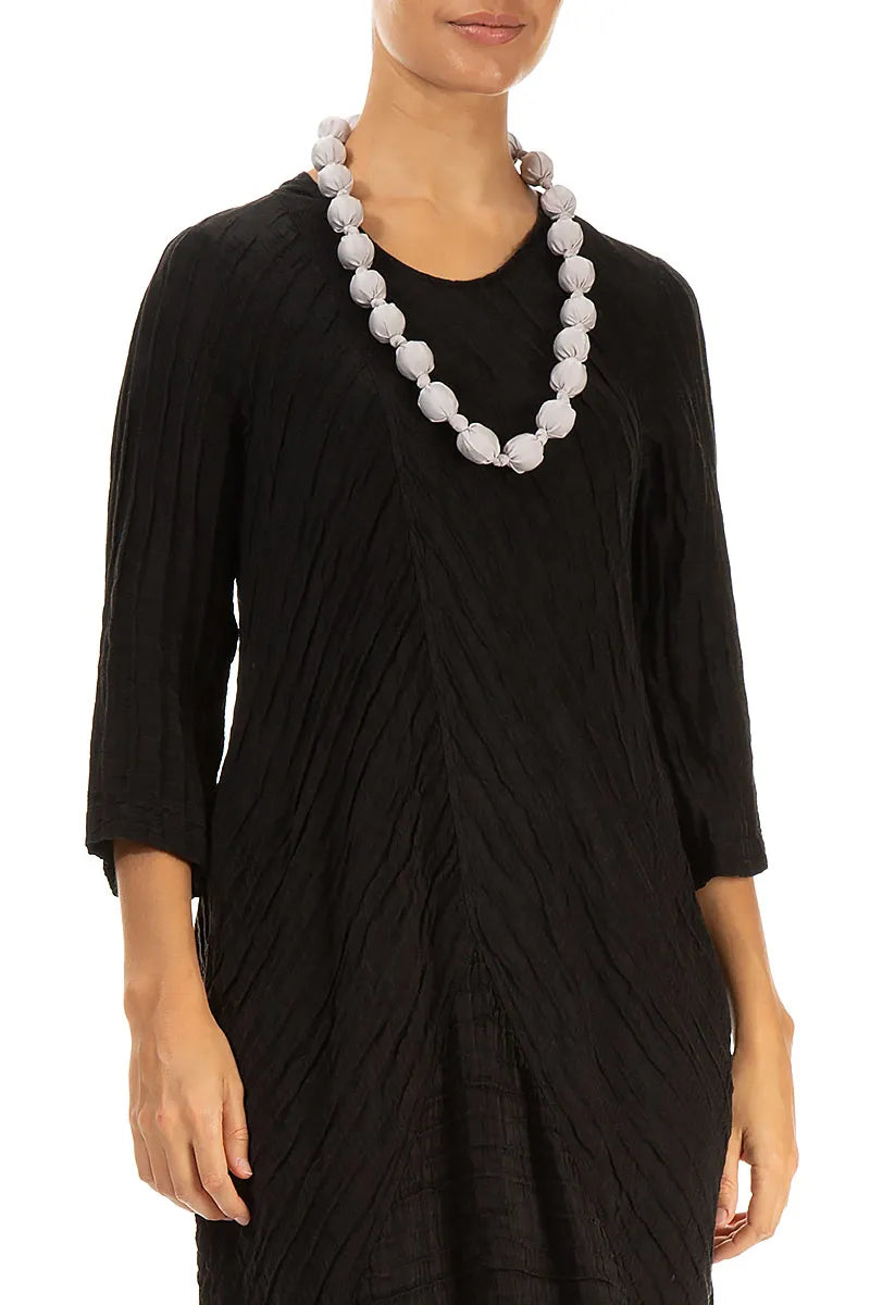Greige Silk Bead Necklace