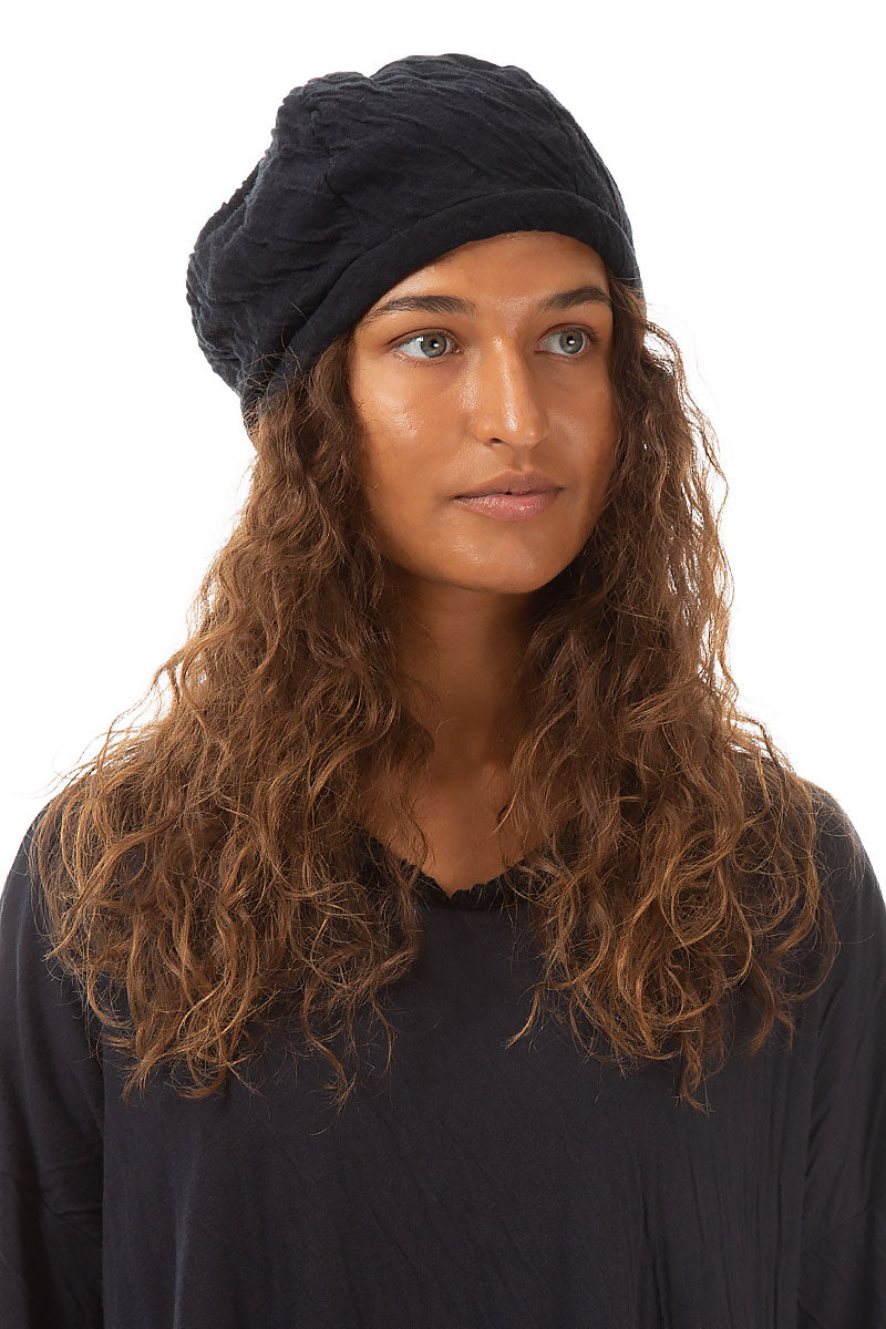 Grey Wavy Cotton Beret 4