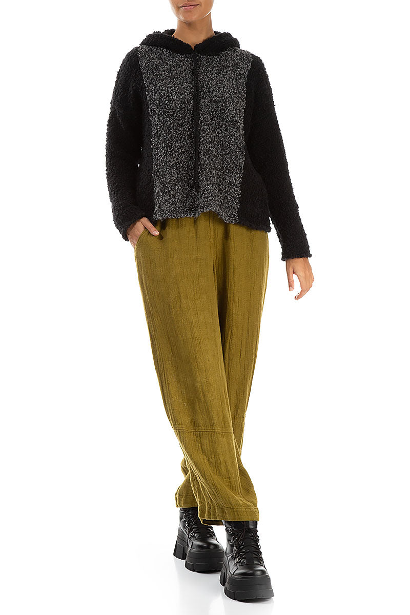 Hooded Dual Mélange Grey Alpaca Wool Sweater 4